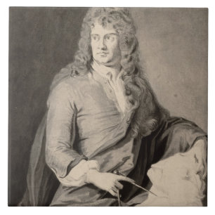 Porträt von Grinling Gibbons (1648-1721) (w/c auf Fliese