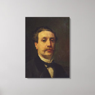Porträt von Guy de Maupassant 1876 Leinwanddruck