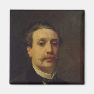 Porträt von Guy de Maupassant 1876 Magnet