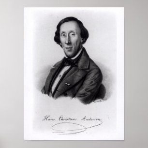 Porträt von Hans Christian Andersen Poster