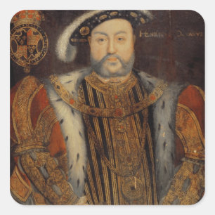 Porträt von Henry VIII Quadratischer Aufkleber