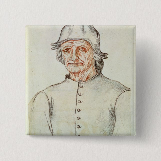 Porträt von Hieronymus Bosch Button (Vorderseite)