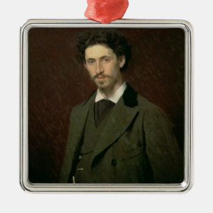 Porträt von Ilya Efimovich Repin, 1876 Ornament Aus Metall