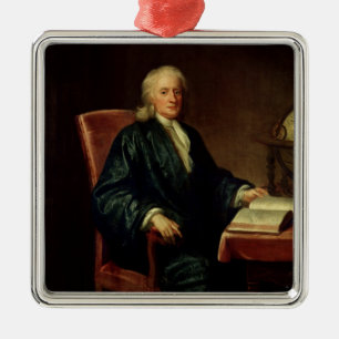 Porträt von Isaac Newton, c.1726 Silbernes Ornament