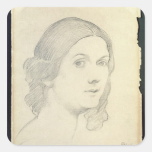 Porträt von Isadora Duncan, 1908 Quadratischer Aufkleber