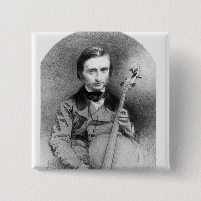 Porträt von Jacques Offenbach 1850 Button (Vorderseite)