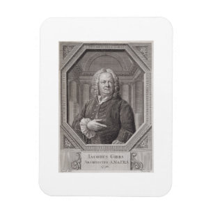 Porträt von James Gibbs (1682-1754) von 'Plänen, Magnet