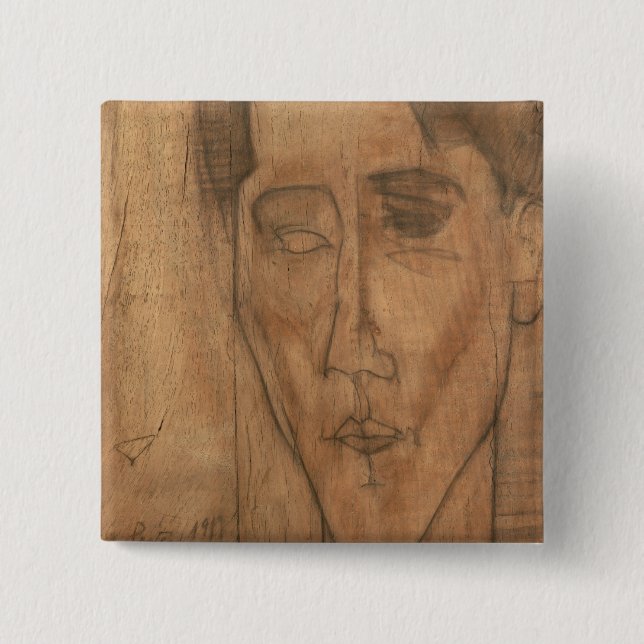 Porträt von Jean Cocteau (1889-1963) 1917 Button (Vorderseite)
