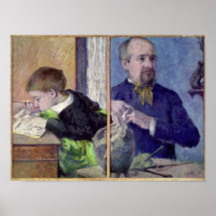 Porträt von Jean Paul Aube und sein Sohn Poster