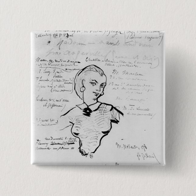 Porträt von Jeanne Duval Button (Vorderseite)