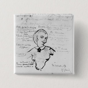 Porträt von Jeanne Duval Button