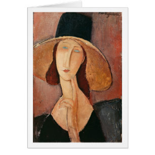 Porträt von Jeanne Hebuterne in einem großen Hut