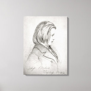 Porträt von Johanes Brahms alterte zwanzig, 1853 Leinwanddruck