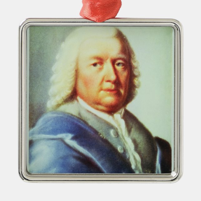 Porträt von Johann Sebastian Bach Ornament Aus Metall (Vorne)