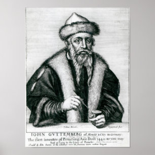 Porträt von Johannes Gutenberg 2 Poster