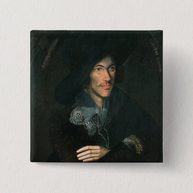 Porträt von John Donne, c.1595 Button (Vorderseite)