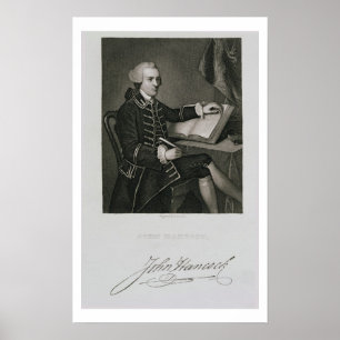Porträt von John Hancock, graviert von John B. Poster