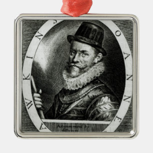 Porträt von John Hawkins Silbernes Ornament