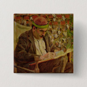 Porträt von John Maynard Keynes (1883-1946) (Öl  Button