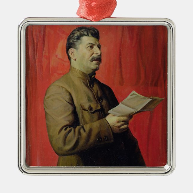 Porträt von Josif Stalin, 1933 Ornament Aus Metall (Vorne)
