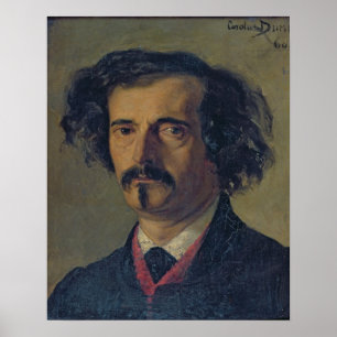 Porträt von Jules Barbey d'Aurevilly 1860 Poster