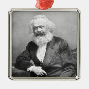 Porträt von Karl Marx Silbernes Ornament