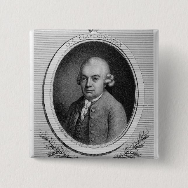 Porträt von Karl Philipp Emmanuel Bach Button (Vorderseite)