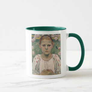 Porträt von Kathe von Bach im Garten Tasse