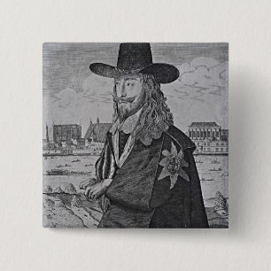 Porträt von König Charles I Button