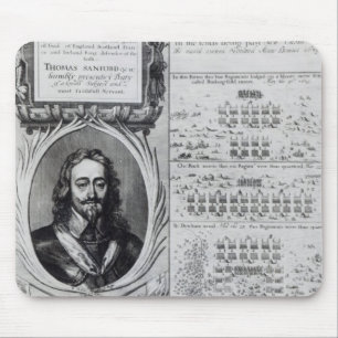 Porträt von König Charles I mit Diagrammen Mousepad
