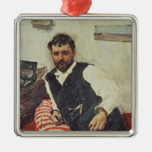 Porträt von Konstantin Korovin, 1891 Silbernes Ornament