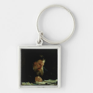 Porträt von Lev Tolstoy Schlüsselanhänger