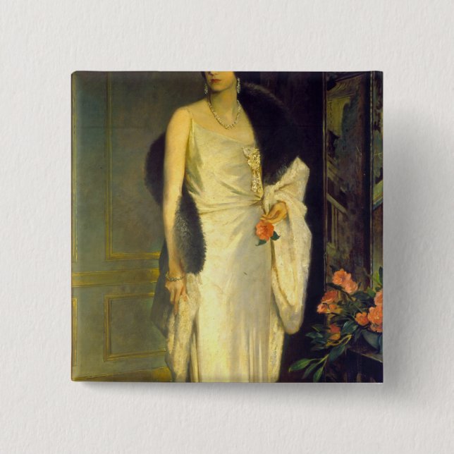 Porträt von Loelia, Herzogin von Westminster Button (Vorderseite)