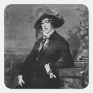 Porträt von Lola Montez, 1844 Quadratischer Aufkleber
