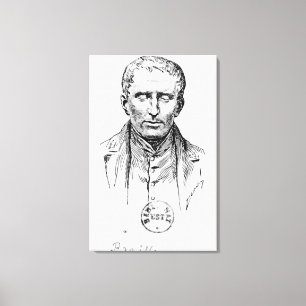 Porträt von Louis Braille Leinwanddruck