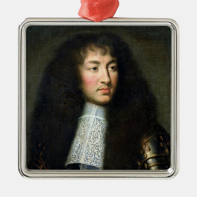 Porträt von Louis XIV Silbernes Ornament (Vorne)