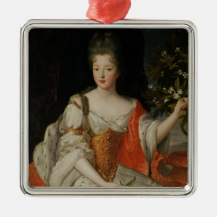 Porträt von Louise-Francoise de Bourbon Silbernes Ornament