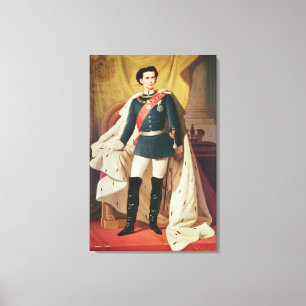 Porträt von Ludwig II von Bayern in der Uniform Leinwanddruck
