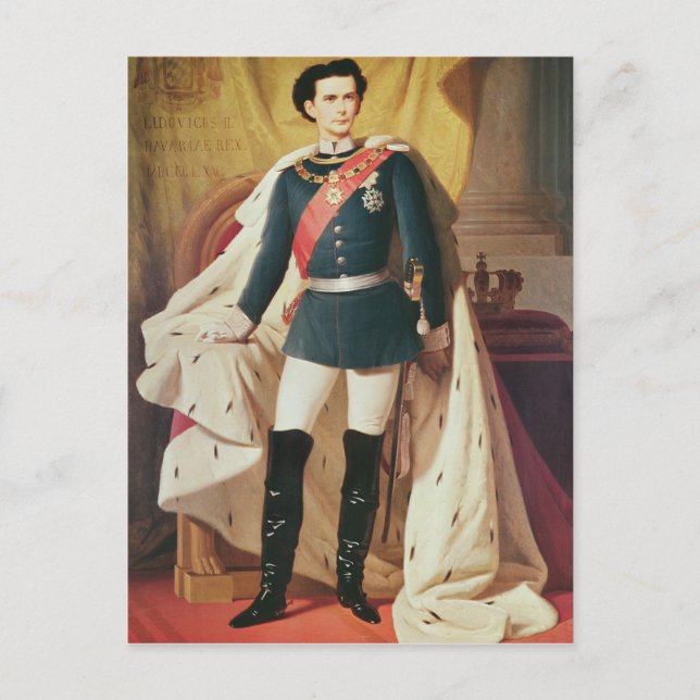 Porträt von Ludwig II von Bayern in der Uniform Postkarte (Vorderseite)