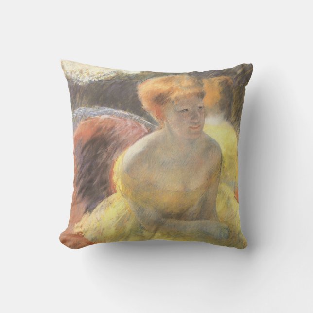 Porträt von Lydia an der Oper von Mary Cassatt Kissen (Vorderseite)