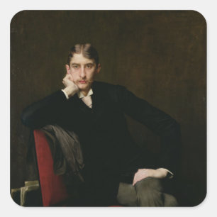 Porträt von M. Fitzgerald, 1889 Quadratischer Aufkleber