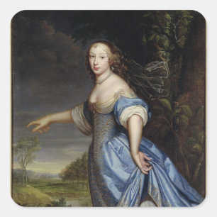 Porträt von Madame de la Sabliere Quadratischer Aufkleber