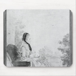 Porträt von Madame du Deffand, 1760 Mousepad