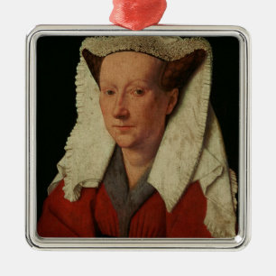 Porträt von Margaret van Eyck, 1439 Silbernes Ornament