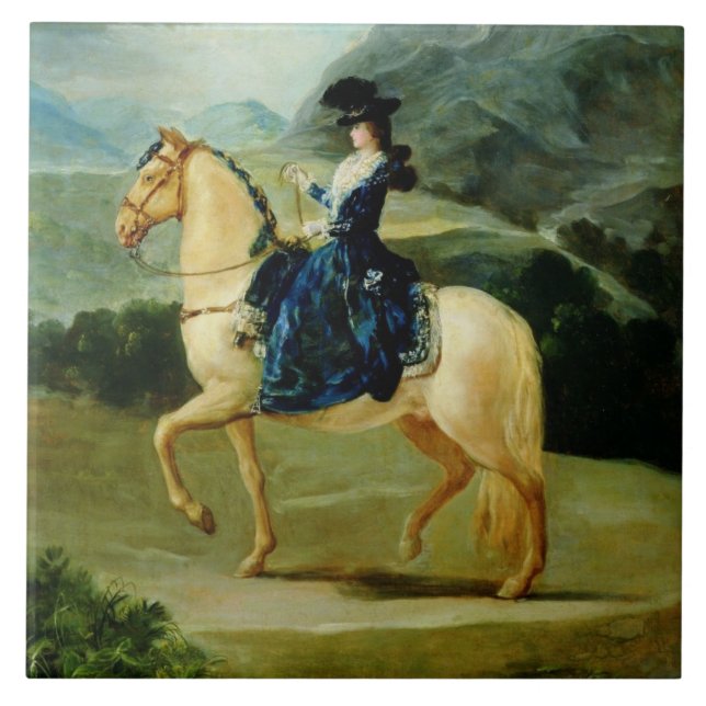 Porträt von Maria Teresa de Vallabriga auf Fliese (Vorderseite)