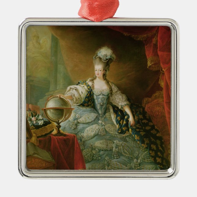 Porträt von Marie Antoinette Königin von Ornament Aus Metall (Vorne)