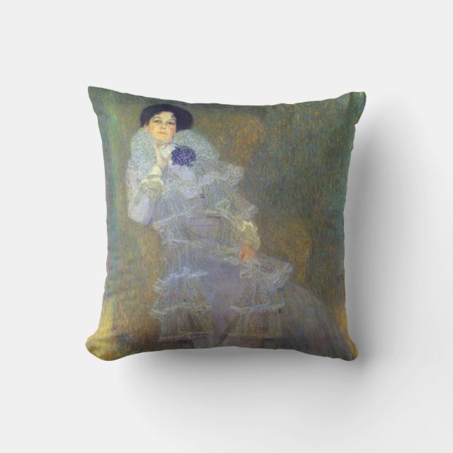 Porträt von Marie Henneberg durch Klimt Kissen (Vorderseite)