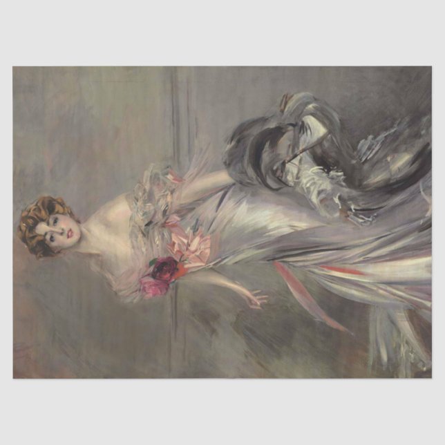 Porträt von Martha Regnier von Giovanni Boldini Seidenpapier (Vorderseite)