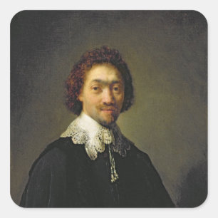 Porträt von Maurits Huygens, 1632 Quadratischer Aufkleber
