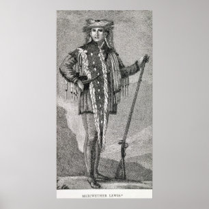 Porträt von Meriwether Lewis graviert Poster